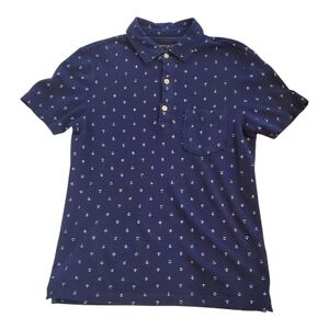 Banana Republic Slim Fit Navy Polo with Nautical Pattern (Size XS)